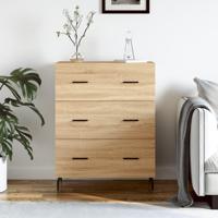 Dressoir 69,5x34x90 cm bewerkt hout sonoma eikenkleurig - thumbnail