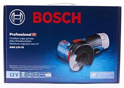 Bosch Blauw GWS 12V-76 Professional | Accu haakse slijper Body | 12v | Zonder Accu En Lader - 06019F2000 - thumbnail