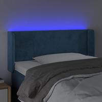 Hoofdbord LED 103x16x78/88 cm fluweel donkerblauw - thumbnail