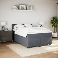 Boxspring met matras fluweel donkergrijs 160x200 cm - thumbnail
