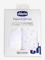 Set 2 hoeslakens Next2Me CHICCO wit - thumbnail