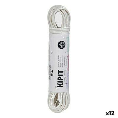 Waslijn Kipit Wit PVC 20 m 20,5 x 4 x 3,5 cm (12 Stuks)