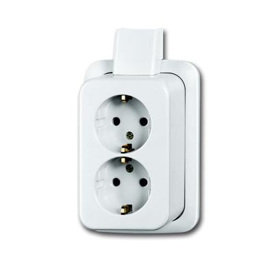 Dubbel stopcontact met randaarde opbouw wit 20 02 EAPKSJW BJ