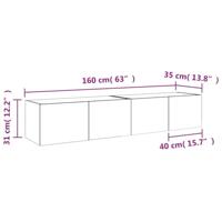 Tv-wandmeubels met LED 2 st 80x35x31 cm sonoma eikenkleurig - thumbnail