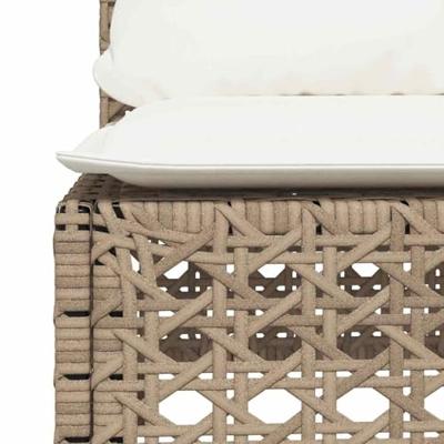 10-delige Loungeset met kussens poly rattan beige