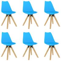 vidaXL Eetkamerstoelen 6 st blauw - thumbnail