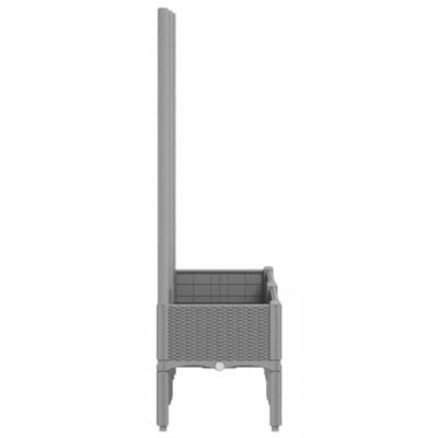 VidaXL Plantenbak met latwerk 80x40x142 cm polypropeen lichtgrijs