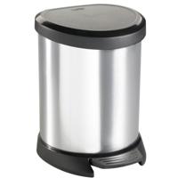 Pedaalemmer Decobin Ovaal 5Ltr met binnenemmer Zilver Metallic Curver - thumbnail