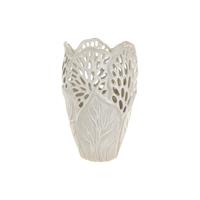 Vaas Home ESPRIT Wit Keramisch Blad van een plant 23 x 23 x 36 cm - thumbnail