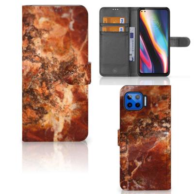 Motorola Moto G 5G Plus | Bookcase | Marmer Bruin Motorola Moto G 5G Plus | Bookcase | Marmer Bruin