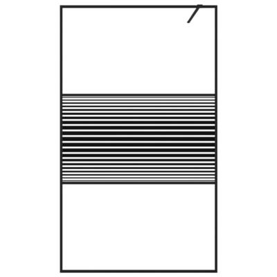 Inloopdouchewand 115x195 cm transparant ESG-glas zwart - thumbnail