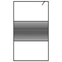 Inloopdouchewand 115x195 cm transparant ESG-glas zwart - thumbnail