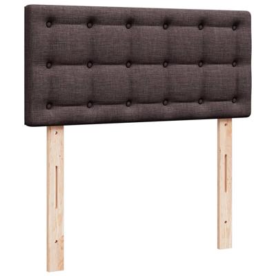 Boxspring met matras stof donkerbruin 140x200 cm - thumbnail