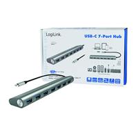 LogiLink UA0310 interface hub USB 3.2 Gen 1 (3.1 Gen 1) Type-C 5000 Mbit/s Grijs - thumbnail