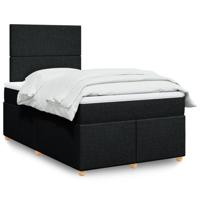 Boxspring met matras stof zwart 120x190 cm - thumbnail