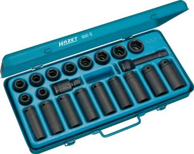 HAZET Krachtdopsleutelset 900S - 1/2 inch (12,5 mm) vierkant hol - Buiten-zeskant-tractieprofiel - 23-delig - 13 - 27