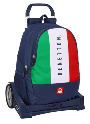 Schoolrugzak met Wielen Benetton Flag Marineblauw 32 x 44 x 16 cm