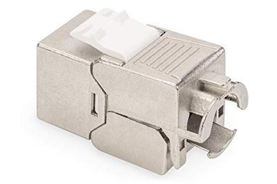 DIGITUS Keystone module Cat-6A afgeschermd - 4 stuks - RJ45 jack - 500 MHz 10GBase-T - AWG 26-22 - Ontwerp - Met kabelbinder - Montage zonder gereedschap