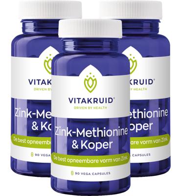 Vitakruid Zink Methionine & Koper Gluconaat 90 Vegetarische capsules