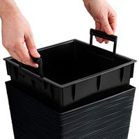 Prosperplast Bloempot Furu Square (Antraciet, 395x395x755) - thumbnail