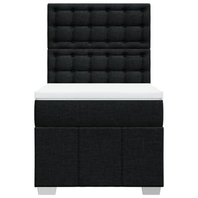 Boxspring met matras stof zwart 90x190 cm