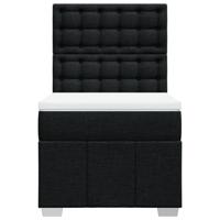 Boxspring met matras stof zwart 90x190 cm - thumbnail