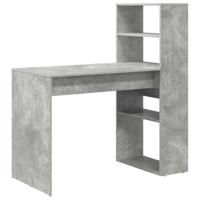Bureau met plank Betongrijs 113 x 54 x 120 cm Bewerkt hout - thumbnail