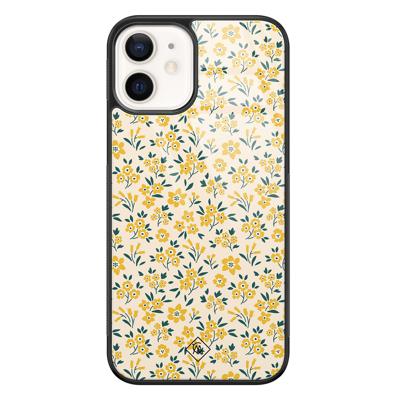 iPhone 12 glazen hardcase - Yellow garden