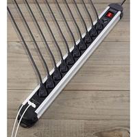 Sygonix SY-4755858 Overspanningsveilige stekkerdoos Zilver, Zwart Randaarde stekker 1 stuk(s) - thumbnail