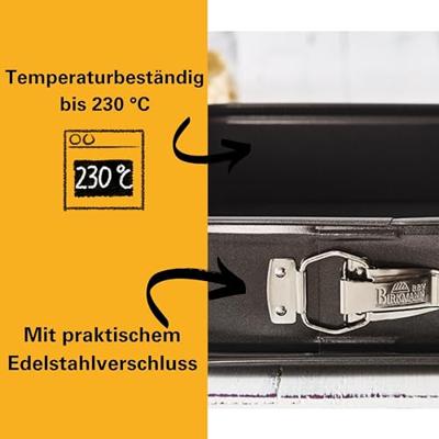 Vierkante bakvorm met uitneembare bodem - BIRKMANN - EASY BAKING - Koolstofstaal - Antiaanbaklaag - 24 x 24 x 8 cm