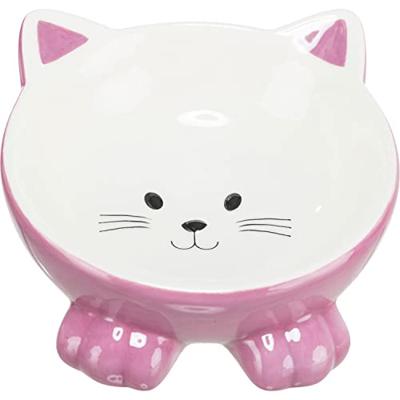 TRIXIE VOERBAK / DRINKBAK KATTENKOP VERHOOGD KERAMIEK ASSORTI 14 CM 150 ML - thumbnail