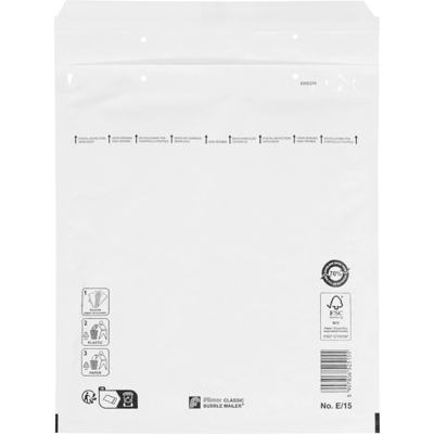 100 Luchtkussenenveloppen E/15 220x260mm wit Filmar Classic
