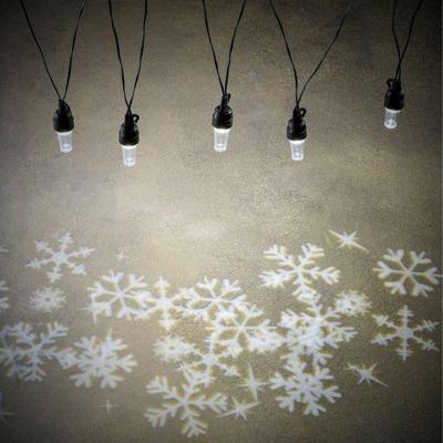 Snoer Led Projector Sneeuwvlok Warm Wit 8 Led Ip44 En Timer