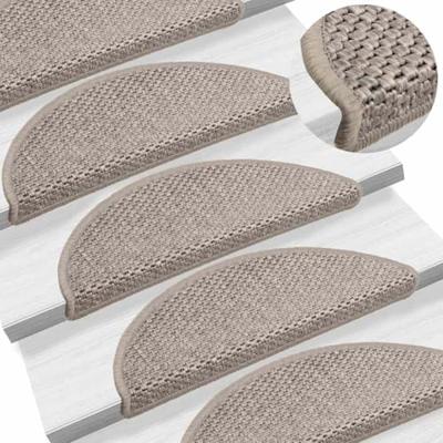 Trapmatten zelfklevend 30 st sisal-look 56x17x3cm zilverkleurig