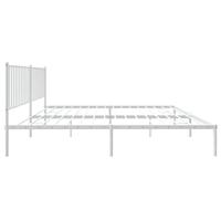Bedframe met hoofdeinde staal wit 208x208x90,5 cm - thumbnail