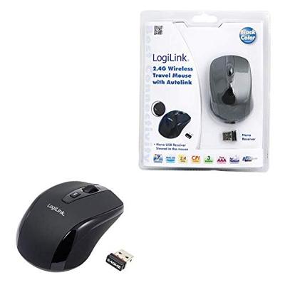 LogiLink Mini Muis Radiografisch Optisch Zwart 3 Toetsen 1600 dpi LogiLink Mini Muis Radiografisch Optisch Zwart 3 Toetsen 1600 dpi