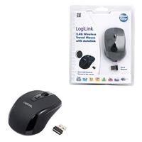 LogiLink Mini Muis Radiografisch Optisch Zwart 3 Toetsen 1600 dpi - thumbnail