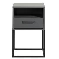 Nachtkastje Tokio - 1 lade en vak - antraciet - thumbnail