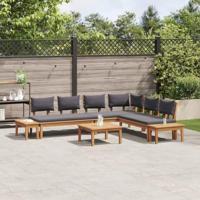 Tuinbankset met kussen met opslag 3 pcs Bruin en Grijs - thumbnail