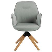 Bendt Eetkamerstoel 'Chandler' kleur Lichtgrijs/Eiken - thumbnail