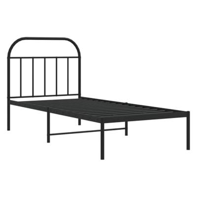 Bedframe met hoofdbord metaal zwart 90x200 cm Bedframe met hoofdbord metaal zwart 90x200 cm