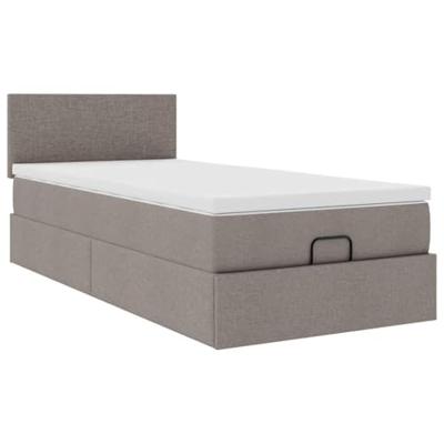 Bed met matras 90x200 cm stof taupe