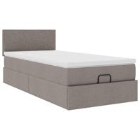 Bed met matras 90x200 cm stof taupe - thumbnail
