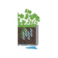 Bloembak - ETHICA - Grafiet - Vierkant met trellis - 38 L - STEFANPLAST - thumbnail