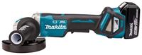Makita DGA519RTJ Haakse accuslijper 125 mm Incl. 2 accus, Incl. lader 18 V 5 Ah - thumbnail