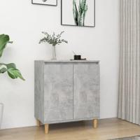 Dressoir met houten poten 60x35x70 cm spaanplaat betongrijs - thumbnail