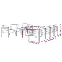 9-delige Loungeset met kussens aluminium antracietkleurig - thumbnail