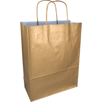 Tas | Kraftpapier | gedraaid papieren koord | 26x 12x35cm | draagtas | goud | 200 stuks - thumbnail