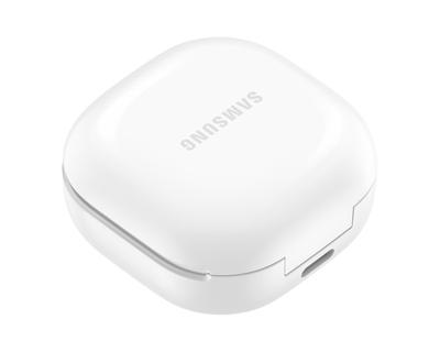 Samsung Galaxy Buds FE Draadloze hoofdtelefoon, actieve ruisonderdrukking, comfortabele pasvorm, 3 microfoons, touch-bediening, diepe bas, wit, Franse versie