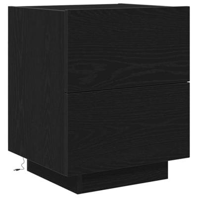 Nachtkastje 2 pcs Zwart eiken 45 x 40 x 55 cm Bewerkt hout